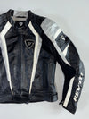 REV’IT! Black & Silver Genuine Leather Armoured Racing Jacket Padded (M)