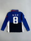 Polo Ralph Lauren Classic Fit Norway NOR #8 Big Pony Sailing Patch Colorblock Long Sleeve Rugby Shirt Blue (M)