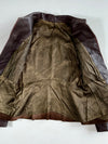 Vintage Dark Brown Leather Pintuck Fitted Zip-Up Jacket Women’s (S)