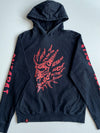 Oniarai Japanese Streetwear Black Red Kanji Graphic Hoodie – (L)