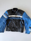 ZVintage MQP real leather biker jacket. Features padded shoulders & elbows, racing (M)