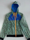 Nike Blue & Green Patterned Hooded Windbreaker Jacket | (S)