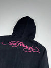 Vintage Ed Hardy Black Rhinestone Graphic Zip-Up Hoodie Women’s Rhinestone (S)