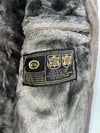 C&A Vintage Grey Suede Pig-Split Shearling Bomber Jacket (L)