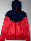 Nike Colourblock Windbreaker – Navy & Red Hooded Zip Jacket (S)