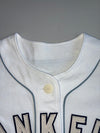 MLB New York Yankees White Button-Up Baseball Jersey(L)
