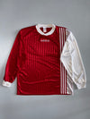 Adidas | Vintage 90s Long Sleeve Football Jersey | Red/White (XL)