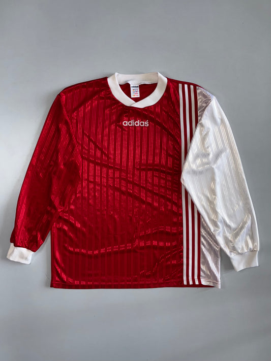 Adidas | Vintage 90s Long Sleeve Football Jersey | Red/White (XL)