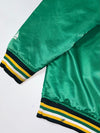 Vintage Majestic Oakland A's Green Satin Bomber Jacket (2XL)