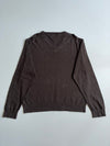 Tommy Hilfiger Cotton Cashmere V-Neck Sweater – Brown (XL)