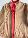 Vintage Tan Leather Jacket with Red Piping/Lining (S/M)