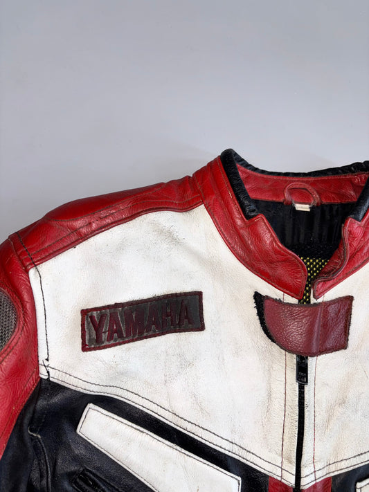 Vintage Yamaha R Pure Leather Racing Jacket By Each Leder’s With CE Protection (L)