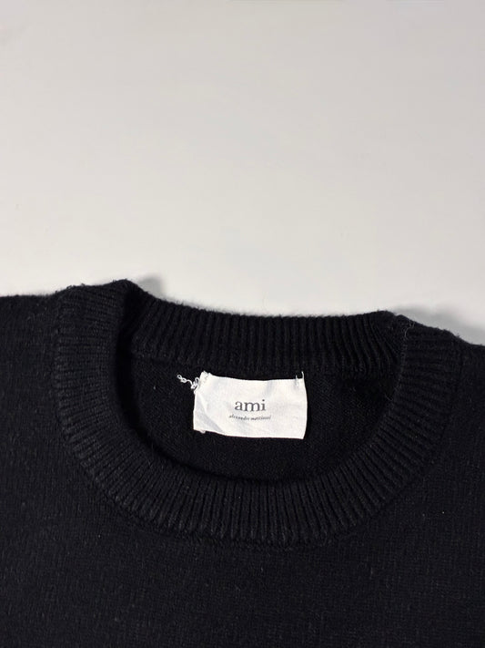 Ami Paris Ami de Coeur Big Heart Logo Knit Sweater – (L)