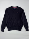 Tommy Hilfiger | Black V-Neck Knit Sweater | Size (S)