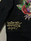 Ed Hardy by Christian Audigier Tiger & True Love Graphic Full-Zip Hoodie  W/ Rhinestones (XS)