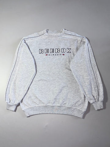 Vintage Reebok Classic Spellout Crewneck Sweatshirt – Heather Grey (XL)
