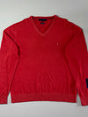 Tommy Hilfiger Cotton Cashmere V-Neck Sweater – Washed Red (XL)