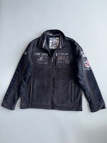 Camp David | Grey Authentic Brand Fleece Jacket Fully Embroidered | (L)