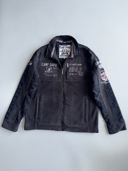 Camp David | Grey Authentic Brand Fleece Jacket Fully Embroidered | (L)