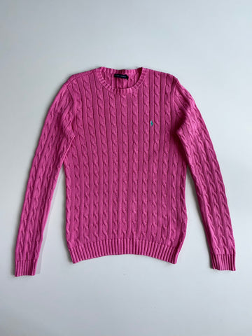 Ralph Lauren Pink Cable Knit Sweater (Size M)