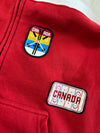 Vintage Roots Canada Red White Patch Zip-Up Hoodie (S)