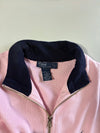 Polo Ralph Lauren Pink Full-Zip Jacket with Navy Collar and Pony Logo (XS)
