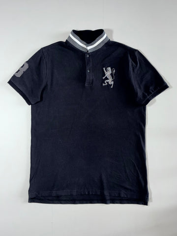 Giordano Lion Crest Polo – Black (L)