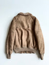 Vintage Brown Sheepskin Shearling Aviator Bomber Jacket (S)