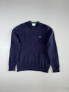 Lacoste Navy Cable Knit Wool Sweater – Relaxed Fit – (S)