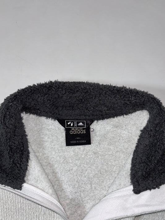 Adidas Sherpa-Lined Full Zip Fleece Jacket – Heather Grey/Black Women’s (S)