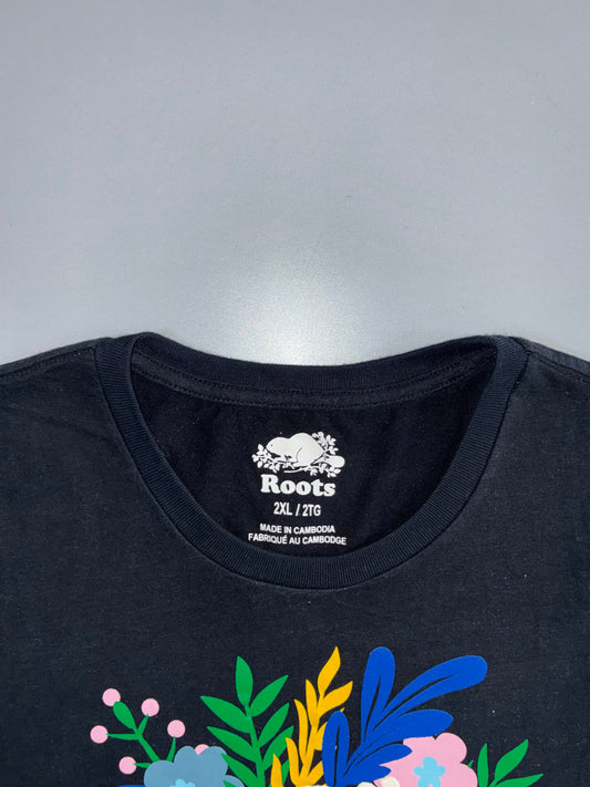 Roots | Floral Beaver Graphic Tee | Black (Women’s) (S)