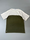 Lacoste Colorblock Mesh Knit T-Shirt — Olive Green / Cream (XS)