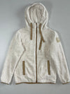 Blackyak Cream Sherpa Fleece Zip-Up Hoodie (S)
