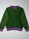 Champion Green & Purple Striped Rib Sweatshirt  (M)