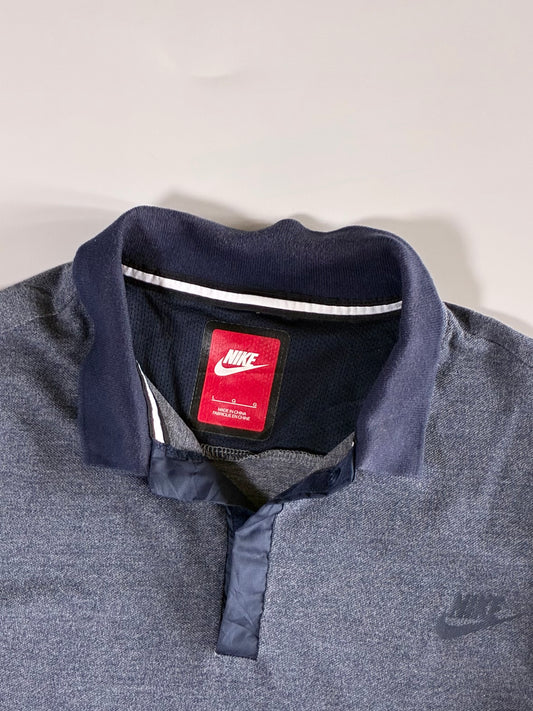 Nike Sportswear Heather Navy Snap Placket Polo (M)
