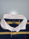 Polo Ralph Lauren Navy & Gold Striped Rugby Shirt Classic Fit (XL)