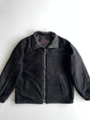 Reversible Jacket | Nylon Windbreaker & Fleece | Black with White Stripe Sleeves | Inspired Piece (S/M)