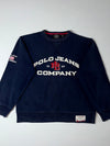 Polo Jeans Co. by Ralph Lauren Crewneck Sweatshirt – Navy, Spellout Graphic (XL/2XL)