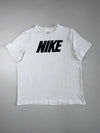 Nike White Block Spellout Logo Tee (2XL)
