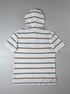 Lacoste Striped Hooded Polo  White Multicolor Stripe (M)