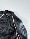 Vanucci Armoured Black Leather Motorcycle Racing Jacket Padded (L)