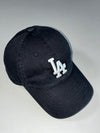MLB LA Dodgers Black Dad Cap – White Embroidered Logo (Adjustable)