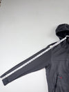 Vintage The North Face Dark Grey Grid Fleece Zip-Up Hoodie (L)