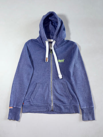 Vintage Superdry Blue Orange Label Zip-Up Hoodie (S)
