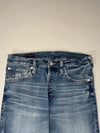 New Straight Long Leg Distressed Button-Fly Denim Jeans (W:30) (L:42)