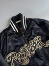 Rocawear Satin Varsity Bomber Jacket Black Gold (XL)