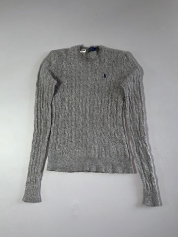 Polo Ralph Lauren Grey Cable Knit Crewneck Sweater Women’s (XS)