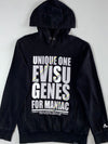 Evisu Genes ‘Unique One’ Spellout Graphic Hoodie Black Men’s (M/L)