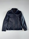 Prendang Perforated Leather Harrington Jacket – Navy (S)