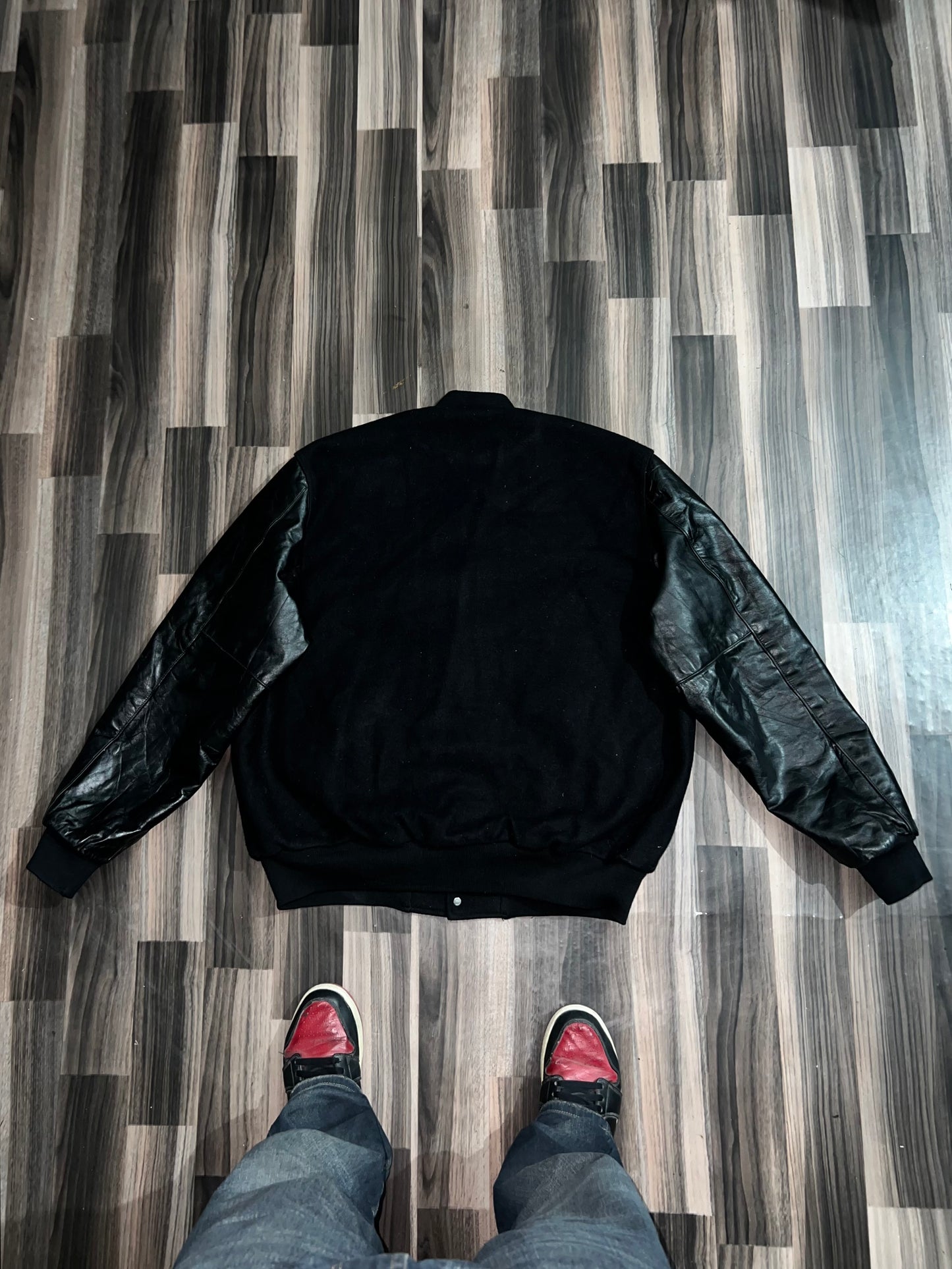 A bUltra Premium Leather Sleeve Varsity Jacket (2XL/3XL)